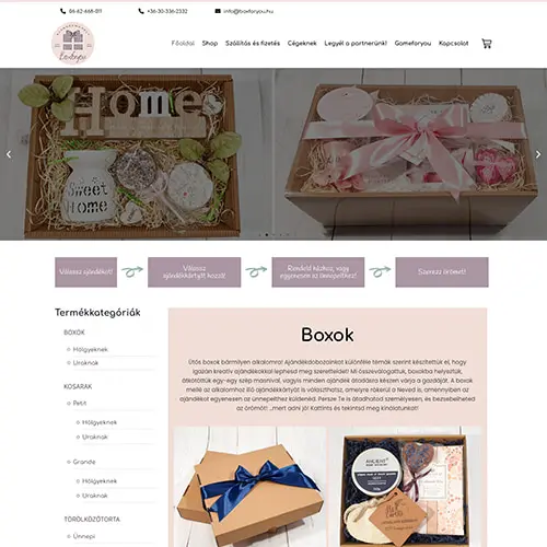 WP fejlesztő referencia Boxforyou