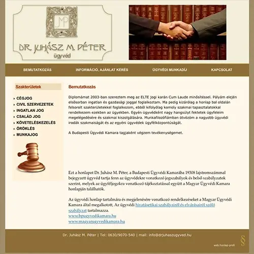 WP fejlesztő referencia Dr. Juhász Péter