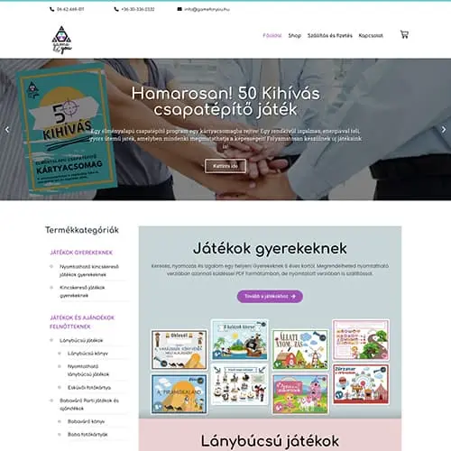WP fejlesztő referencia Gameforyou