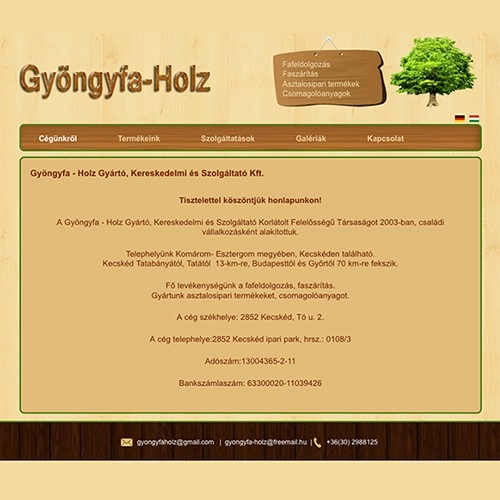 WP fejlesztő referencia fafeldolgozás