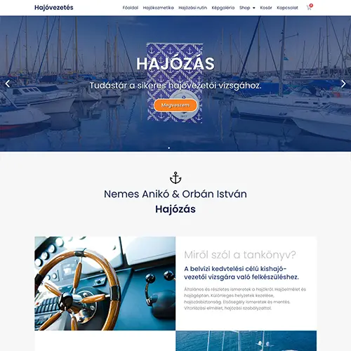 WP fejlesztő referencia Hajóvezetés webshop