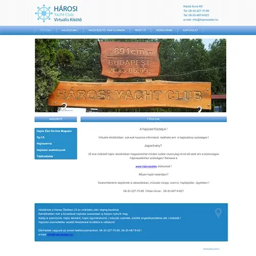 WP fejlesztő referencia jachrclub