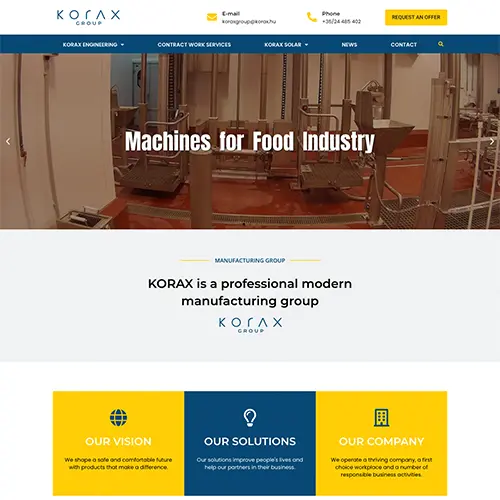 WP fejlesztő referencia Korax-group