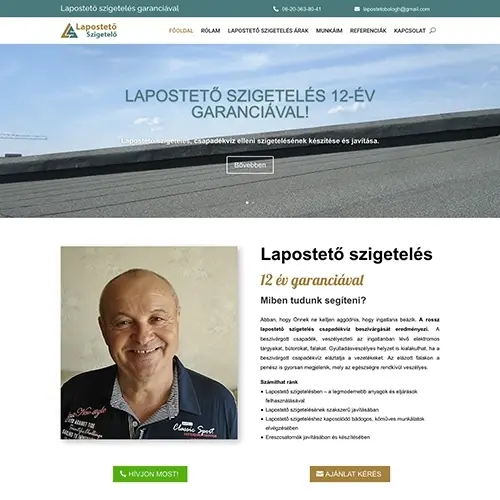 WP fejlesztő referencia szigetelő