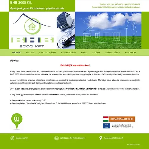 WP fejlesztő referencia magasépítés