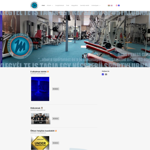 WP fejlesztő referencia Massfitness