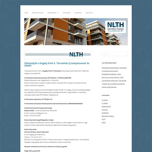 WP fejlesztő referencia Nlth