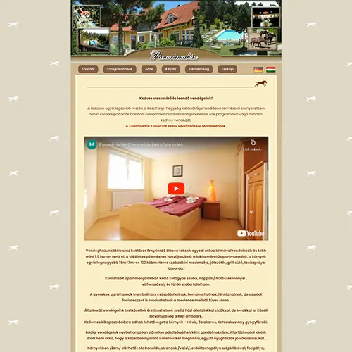 WP fejlesztő referencia Panorámaház