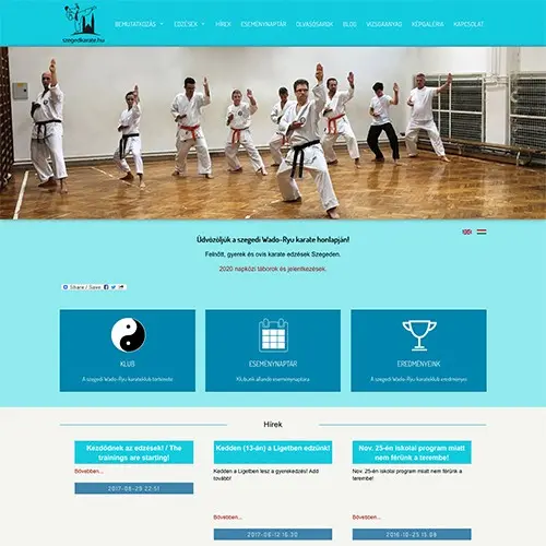 WP fejlesztő referencia Szegedkarate