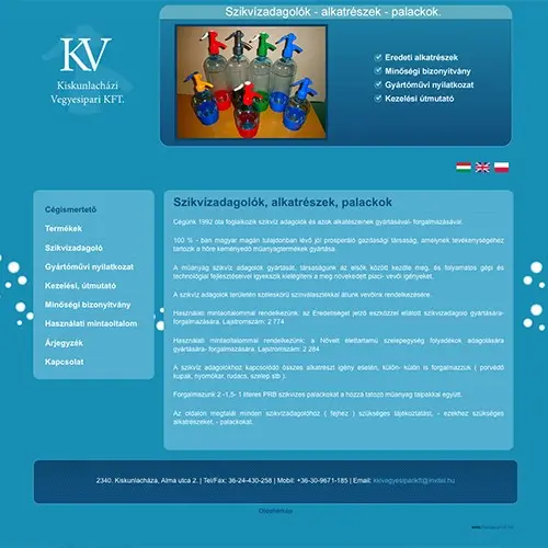 WP fejlesztő referencia szikvízadagolók